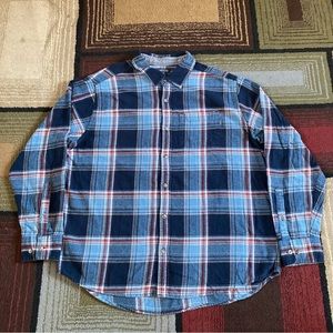 Eddie Bauer Flannel Soft Plaid Shirt Long Sleeve Button Up Men's Sz 2XL